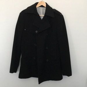 Men’s double breasted pea coat M